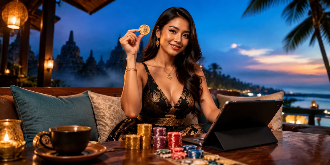 Pengguna mengakses platform taruhan online sambil menikmati kopi di kafe